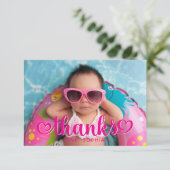 Heet Roze Cute Harten Bedankt Foto (Staand voorkant)