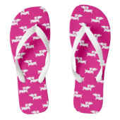 Heet Roze Dachshund Teenslippers (Voetbed)