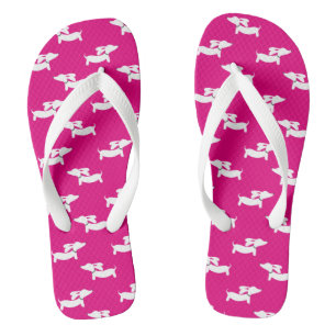 Heet Roze Dachshund Teenslippers