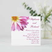 Heet Roze Dahlia Bloem Vierkant Trouw Kaart (Staand voorkant)