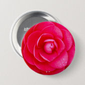 Heet Roze Dahlia Ronde Button 7,6 Cm (Voorkant /achterkant)