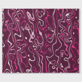 Heet roze damascus abstracte krullen koel patroon cadeaupapier (Vlak)