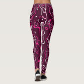 Heet roze damascus abstracte krullen koel patroon leggings (Achterkant)
