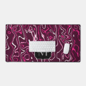 Heet roze damascus abstracte wervelingen Aangepast Bureaumat (Keyboard & Muis)