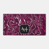 Heet roze damascus abstracte wervelingen Aangepast Bureaumat (Voorkant)