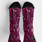 Heet roze damascus abstracte wervelingen Custom Mo Sokken (Top)