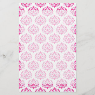 Heet roze damast briefpapier