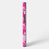 Heet roze damastpatroon iPhone hoesje (Linkerkant)