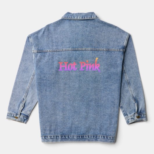 Heet roze dames denim jas jacket (Achterkant)