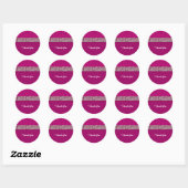 Heet Roze Dank Je Ronde Sticker (Vel)