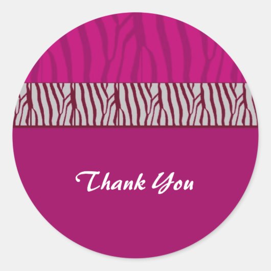 Heet Roze Dank Je Ronde Sticker (Voorkant)