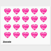 Heet roze dank je wel hart sticker (Vel)