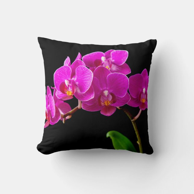 Heet Roze Dendrobium Orchidee Bloem Orchideeën Sja Kussen (Voorkant)