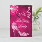 Heet Roze Disco Bal Sparkle Heels 30e Verjaardag Kaart (Staand voorkant)