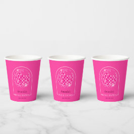 Heet Roze Disco Boogie Bruidsuitnodiging Papieren Bekers