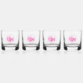 Heet Roze Disco Boogie Bruiloftsfeestje Whisky Glas (Achterkant)