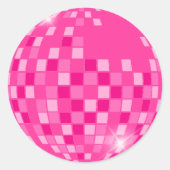 Heet Roze Disco Boogie Ronde Sticker (Voorkant)