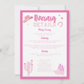 Heet roze Disco Laatste Rodeo Bachelorette-weekend Kaart (Achterkant)