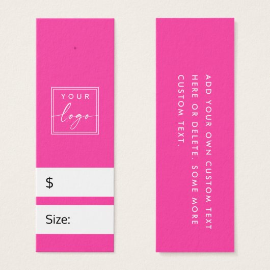 Heet roze DIY prijs hang label met aangepaste logo Mini Visitekaartjes (Voorkant /achterkant)