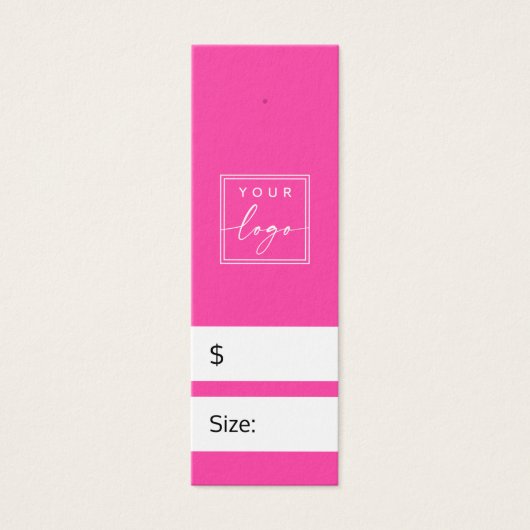 Heet roze DIY prijs hang label met aangepaste logo Mini Visitekaartjes (Voorkant)