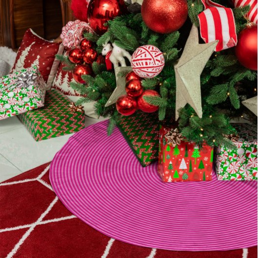 Heet Roze Dunne Concentrische Cirkels Kerstboom Rok
