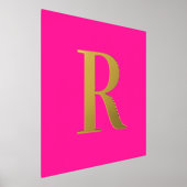 Heet Roze Eenvoudig Monogram Echt Goud Folie Afdrukken (Laagn)