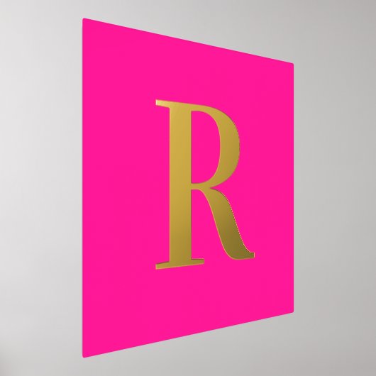 Heet Roze Eenvoudig Monogram Echt Goud Folie Afdrukken (Laagn)
