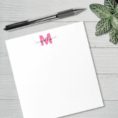 Heet Roze Eenvoudig Monogram Notitieblok