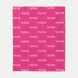 Heet Roze Eenvoudige Gepersonaliseerde Herhalende  Fleece Deken