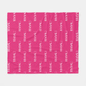 Heet Roze Eenvoudige Gepersonaliseerde Herhalende Fleece Deken (Voorkant (Horizontaal))