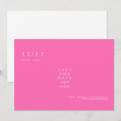 Heet Roze Eenvoudige Tekst Only Trouw Save the Dat Date (Voorkant / Achterkant)