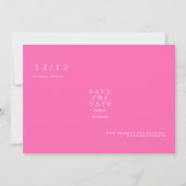Heet Roze Eenvoudige Tekst Only Trouw Save the Dat Save The Date (Voorkant)
