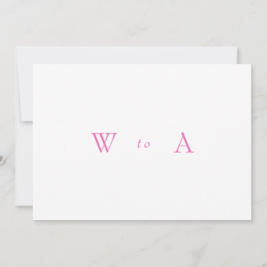 Heet Roze Eenvoudige Tekst Only Trouw Save the Dat Save The Date (Achterkant)