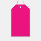 Heet roze effen kleur cadeaulabel (Voorkant)