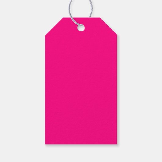 Heet roze effen kleur cadeaulabel (Voorkant)
