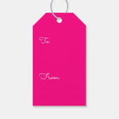 Heet roze effen kleur cadeaulabel (Achterkant)