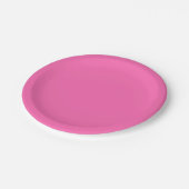 Heet Roze Effen Kleur Papieren Bordje (Gekanteld)