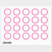 Heet roze effen kleur rand blanco ronde sticker (Vel)