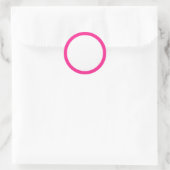 Heet roze effen kleur rand blanco ronde sticker (Tas)