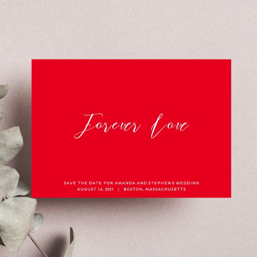 Heet Roze Elegante Typografie Trouwen Save The Date