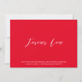 Heet Roze Elegante Typografie Trouwen Save The Date (Voorkant)