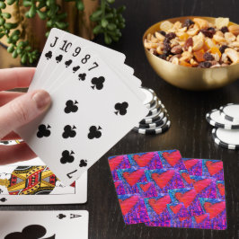 Heet roze en blauw Meerdere harten Pokerkaarten