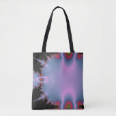 Heet roze en blauwe fractal tote bag (Voorkant)