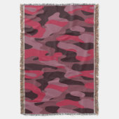 Heet roze en Bourgondië Camo Deken (Voorkant Verticaal)