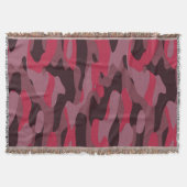 Heet roze en Bourgondië Camo Deken (Voorkant)