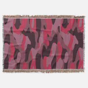 Heet roze en Bourgondië Camo Deken