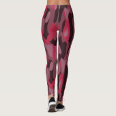 Heet roze en Bourgondië camouflage Leggings (Achterkant)