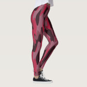 Heet roze en Bourgondië camouflage Leggings (Rechts)