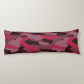 Heet roze en Bourgondische Camo Lichaamskussen (Achterkant)