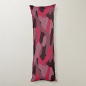 Heet roze en Bourgondische Camo Lichaamskussen (Achterkant (Verticaal))